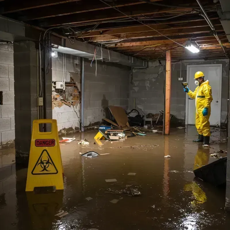 Flooded Basement Electrical Hazard in Gasconade County, MO Property